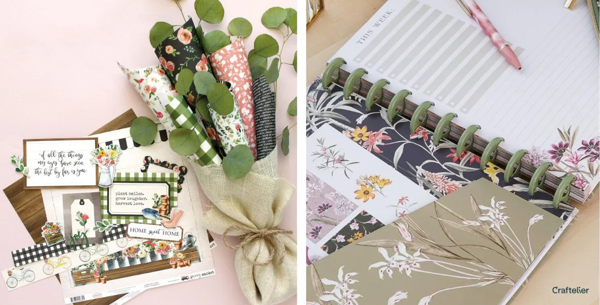 Papeterie mit frühlingshaften Designs