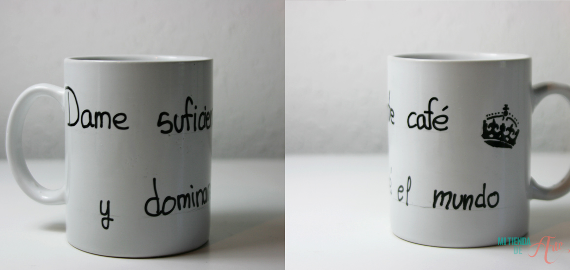 ejemplo taza personalizada con rotuladores