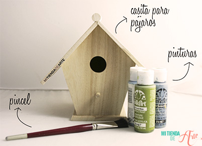 materiales decorar casita pajaros