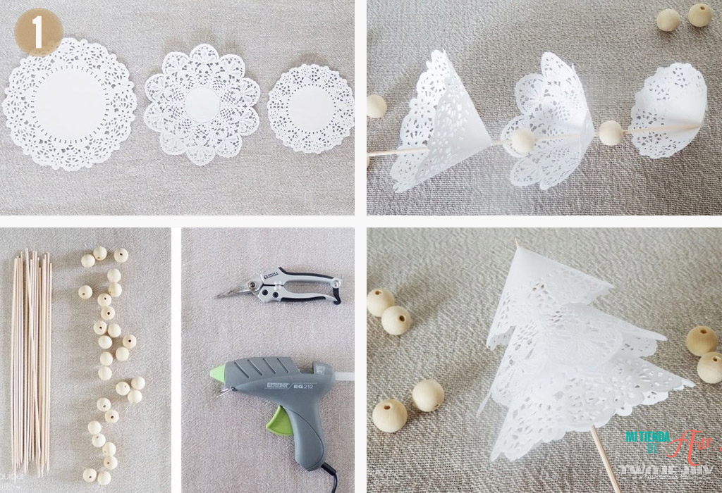 DIY arboles de navidad blondas