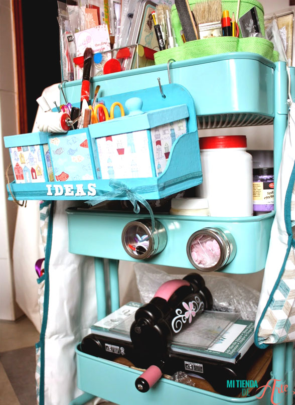 Organización materiales de scrapbooking con Chalky Paint