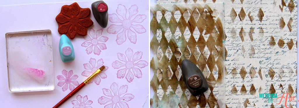 Prima chalk tintas para scrapbooking tutorial 3