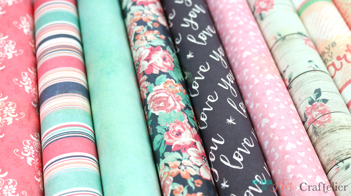 variedad estilos y estampados papel scrap