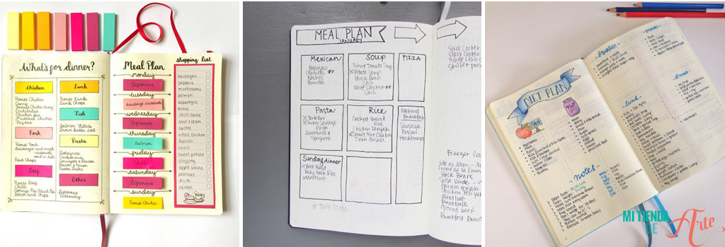 Liste des menus ou des courses - Idées pour votre Bullet Journal, craftelier