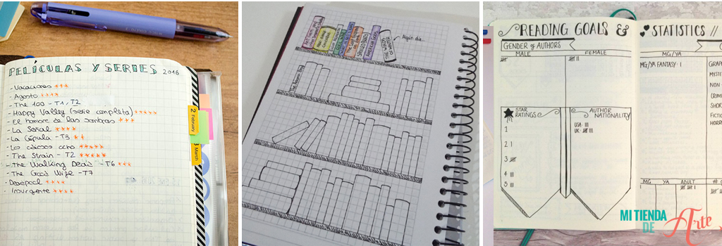 Liste de films ou de livres - Idées pour votre Bullet Journal, craftelier france