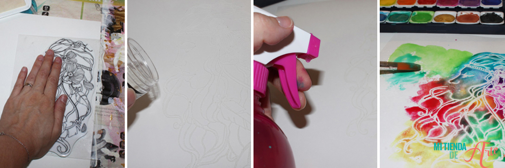 combinaçao de embossing com aguarelas, craftelier portugal