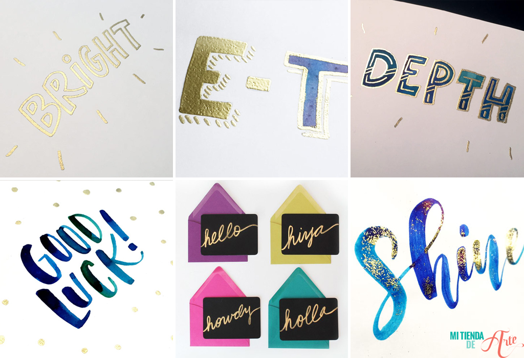 lettering com embossing a quente, outras opçoes