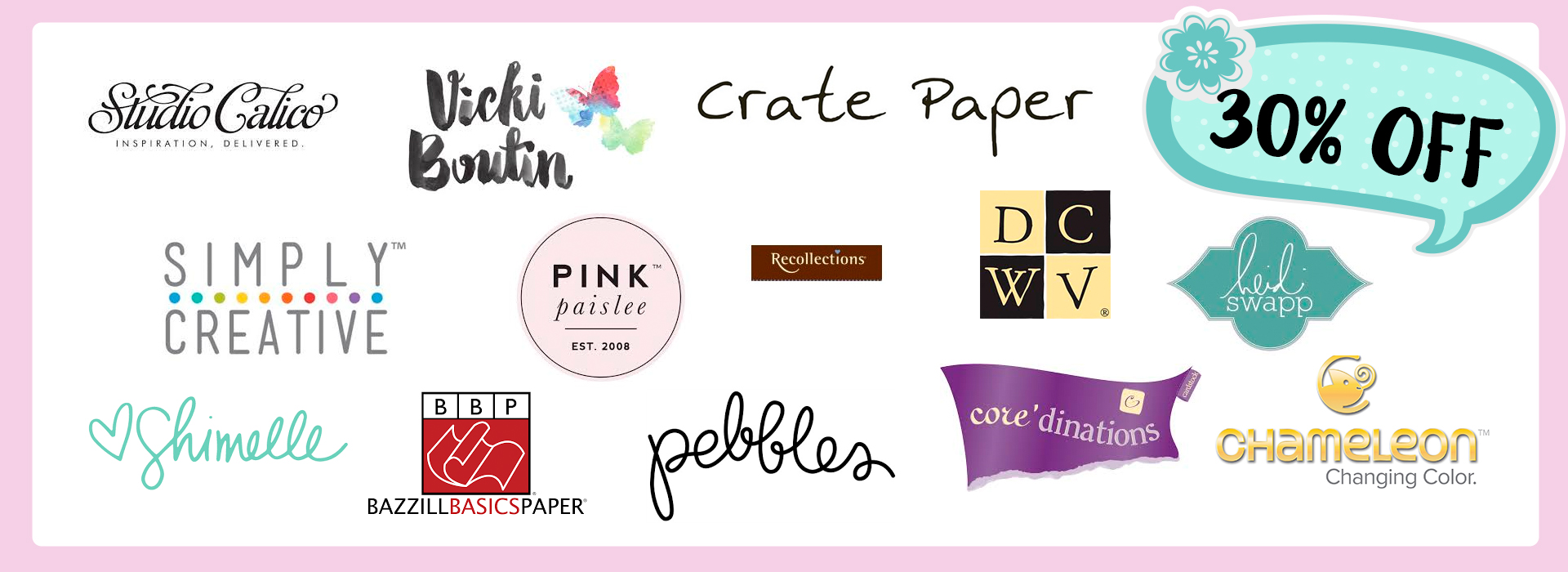 30% off scrapbooking supplies